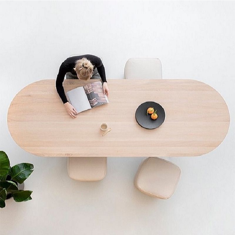 Modern Solid Wood Table for Restaurant Oval Dining Table with Double Pedestal Clearhalo 'Dining Tables & Seating' 'Dining Tables' 'dining_table' 'furn' 'furn_dining_table' 'Furniture' 'furniture_dining_table' 'Kitchen & Dining Furniture' 'kitchen' 'kitchen_dining_table' 1200x1200_3ad17d2b-f547-4fa1-8c3f-2e9bf95a2312