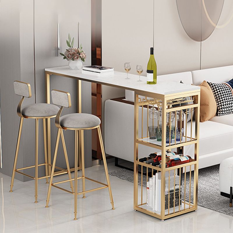 Iron and Marble Rectangular Table Modern Home Living Room Bar Table Clearhalo 'Bar Furniture' 'Bar Tables' 'bar_tables' 'furn' 'furn_bar_tables' 'Furniture' 'Kitchen & Dining Furniture' 1200x1200_3ad18ad4-edc9-4f42-9e40-1c2137aef422