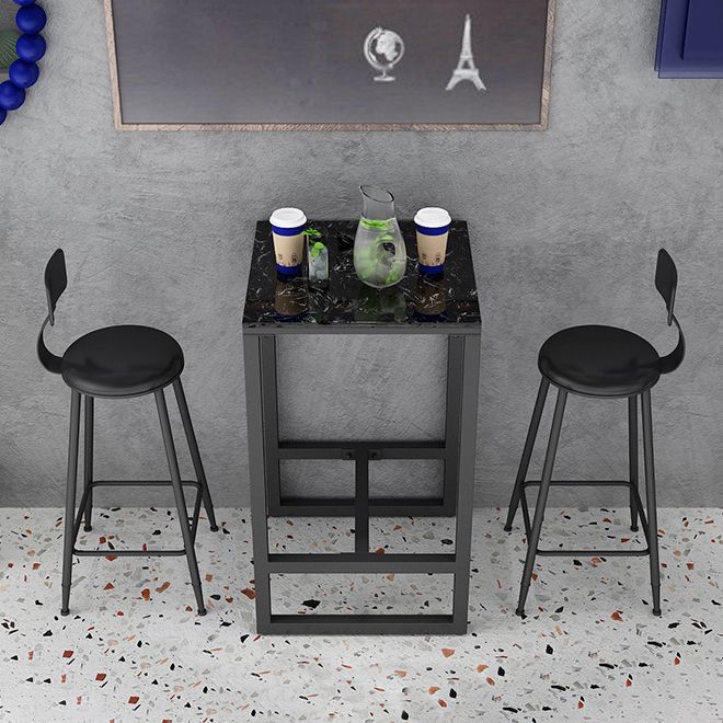 Stone Bar Dining Table Contemporary Bar Table with Trestle Base Clearhalo 'Bar Furniture' 'Bar Tables' 'bar_tables' 'furn' 'furn_bar_tables' 'Furniture' 'furniture_bar_tables' 'Kitchen & Dining Furniture' 1200x1200_3ad2876e-7c62-42c4-af56-c77409496cec