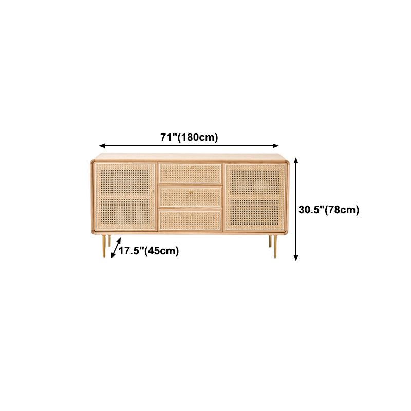 Nordic Simplicity Cupboard Pine Frame Kitchen Sideboard for Dining Room Clearhalo 'buffet_sideboard' 'Buffets & Sideboards' 'furn' 'furn_buffet_sideboard' 'Furniture' 'Kitchen & Dining Furniture' 1200x1200_3ad36641-54e9-4f81-a4c2-382fc104e937