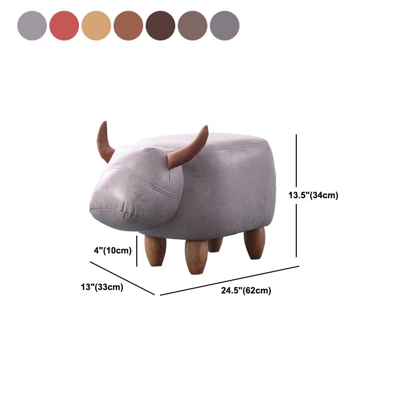 Contemporary Standard Ottoman with Upholstered Faux Leather Top Pouf Clearhalo 'furn' 'furn_ottomans_poufs' 'Furniture' 'Living Room Furniture' 'Ottomans & Poufs' 'ottomans_poufs' 1200x1200_3ad37b29-7b5a-453c-af08-3cf4135dc85d