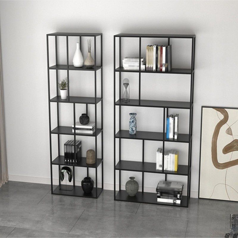 4-Shelf Black Etagere Bookshelf Contemporary Open Iron Frame and Shelf Clearhalo 'Bookcases' 'furn' 'furn_bookcases' 'Furniture' 'furniture_bookcases' 'kitchen' 'kitchen_bookcases' 'Living Room Furniture' 'Office Furniture' 1200x1200_3ad4b290-4615-4623-893d-f06926ae9645
