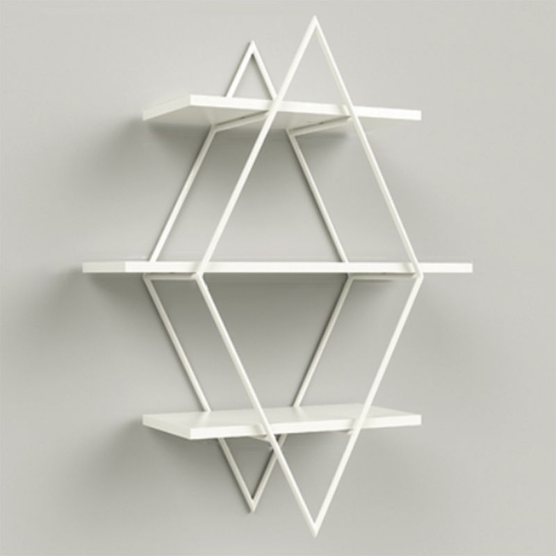 Luxury Floating Bookshelf Metal Lozenge Open Back Book Shelf