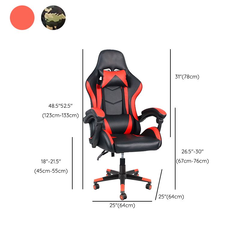 Sedia da scrivania moderna Sedia da gioco ergonomica in pelle Sedia con schienale alto con ruote