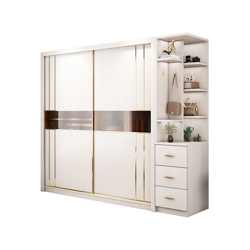 Modern Style Wardrobe Cabinet Glass Wardrobe Closet for Home
