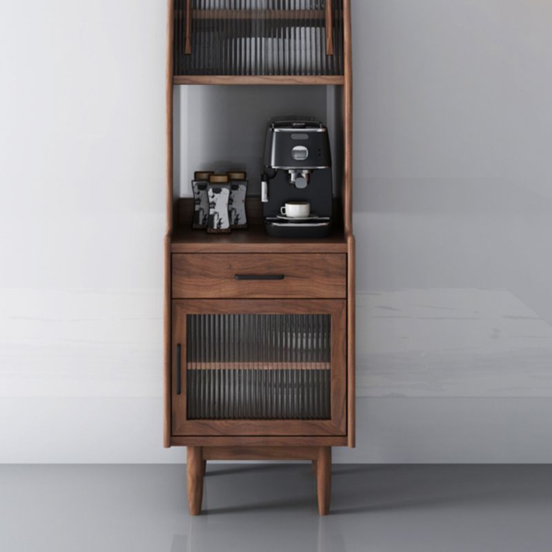 Wooden Home Side Board Modern Minimalist Open Sideboard with Sliding Door Clearhalo 'buffet_sideboard' 'Buffets & Sideboards' 'furn' 'furn_buffet_sideboard' 'Furniture' 'Kitchen & Dining Furniture' 1200x1200_3ad6bc2e-535c-47a7-9edb-7770ad11ea15