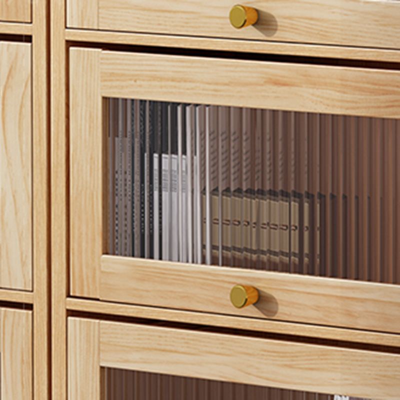 Armoire en bois brune / naturel contemporain, armoire à accent rectangle