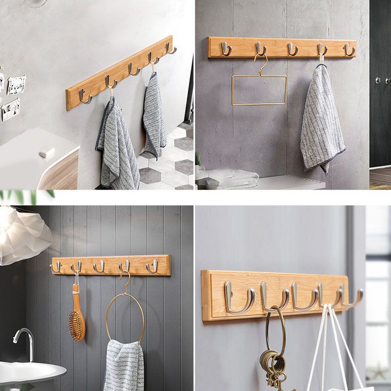 Modern Minimalist Coat Hanger Home Wall Hanging Wooden and Metal Coat Rack Clearhalo 'Entry & Mudroom Furniture' 'furn' 'furn_hall_tree_coat_racks' 'Furniture' 'Hall Trees & Coat Racks' 'hall_tree_coat_racks' 1200x1200_3ae315d2-cff2-4455-909e-86e874a54a58