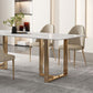 Glam Sintered Stone White Dining Table Rectangle Kitchen Dining Table for Kitchen Clearhalo ' dining_table' 'Dining Tables & Seating' 'Dining Tables' 'furn' 'furn_dining_table' 'Furniture' 'furniture_dining_table' 'Kitchen & Dining Furniture' 'kitchen&dining_furn' 'kitchen' 'kitchen_dining_table' 1200x1200_3ae35e39-b0c0-4cd5-9527-b7e586638d40