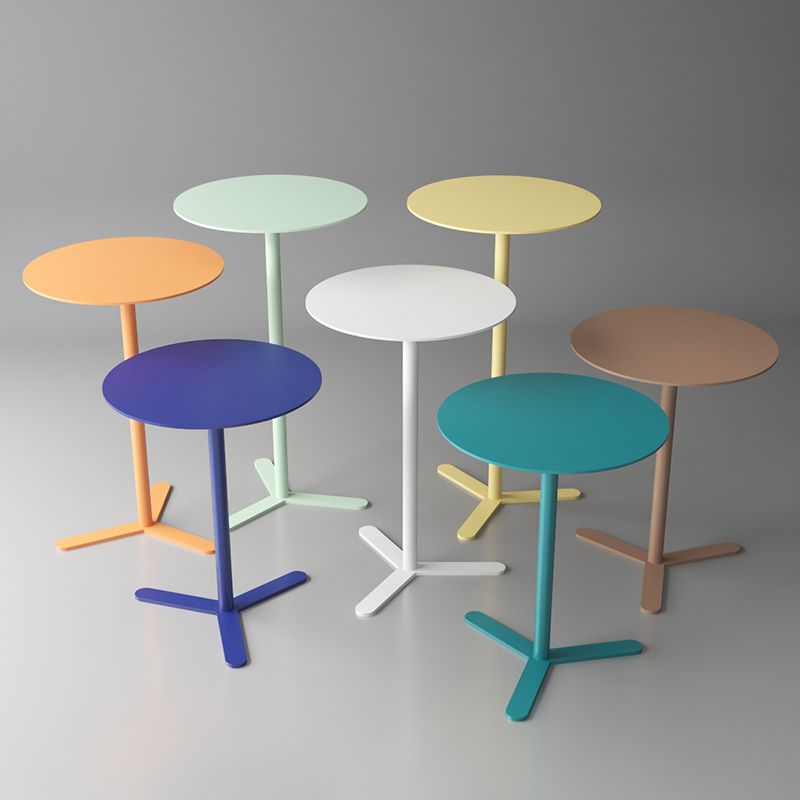 Mid-Century Metal Side End Table Pedestal Corner Table for Living Room