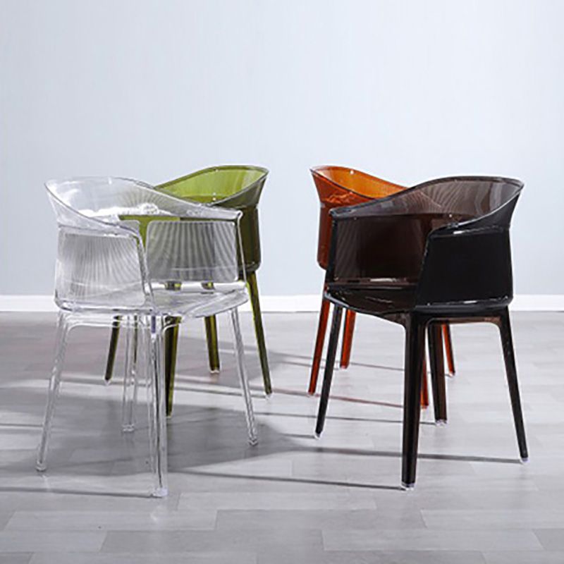 Nordic Style Plastic Dining Armchair Stacking Dining Chair for Restaurant Clearhalo ' kitchen&dining_furn' 'Dining Chairs' 'Dining Tables & Seating' 'dining_chair' 'Furniture' 'furniture_dining_chair' 'Kitchen & Dining Furniture' 'kitchen' 1200x1200_3ae5f402-eb18-45ce-9312-e43fa60c87f2