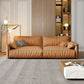 Orange Pillow Top Arm Sofa Modern 2/3/4-seater Faux Leather Sofa