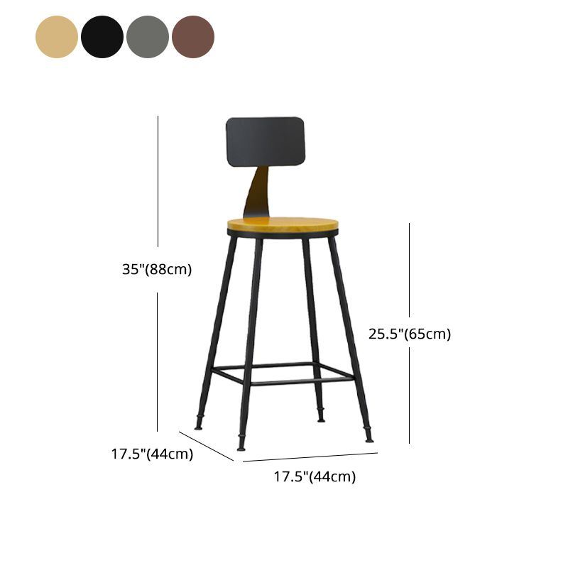Modern Backrest Armless Counter Stool Iron Living Room Bar Stool with Pedal, 1 Piece Clearhalo 'Bar Furniture' 'Bar Stools' 'bar_stools' 'furn' 'furn_bar_stools' 'furniture_bar_stools' 'Kitchen & Dining Furniture' 'kitchen&dining_furn' 'kitchen' 'kitchen_furn' Furniture' 1200x1200_3ae6530a-34de-40dc-a619-6101e95e9a1f