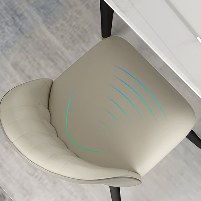 Glam Steel Dinette Set 1/4/5/7 Pieces Rectangle White Sintered Stone Top Dining Table Set Clearhalo 'Dining Room Sets' 'Dining Tables & Seating' 'dining_room_set' 'furn' 'furn_dining_room_set' 'Furniture' 'furniture_dining_room_set' 'Kitchen & Dining Furniture' 1200x1200_3ae68d55-1cc7-4923-bad2-e8ff0393af5b