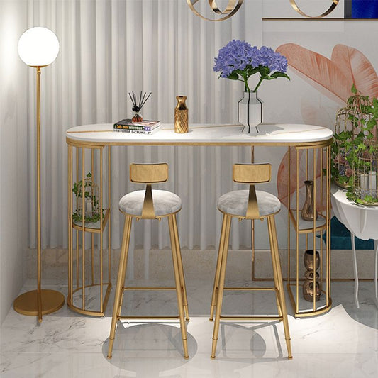 Tavolo da bar ovale sinterizzato in pietra tavolo da pranzo per soggiorno da cucina