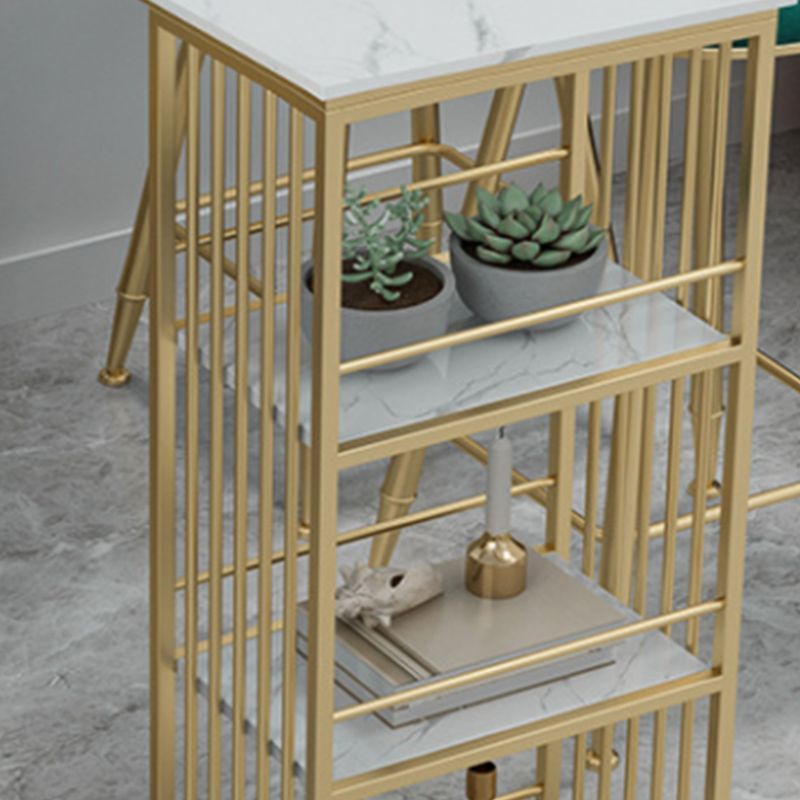 1/4 stuks luxueuze rechthoek pubtafel set marmeren aanrechttafel ingesteld met hoge ontlasting