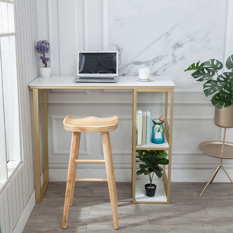 Stenen bar eettafel glam rectangle balk tafel met dubbele voetstuk voor keuken