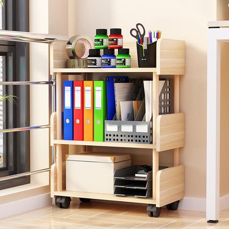 3-Shelf Manufactured Wood Etagere Bookshelf with Caster Wheels Clearhalo 'Bookcases' 'furn' 'furn_bookcases' 'Furniture' 'furniture_bookcases' 'kitchen' 'kitchen_bookcases' 'Living Room Furniture' 'Office Furniture' 1200x1200_3ae9f91a-678a-4cbe-83d2-f75512505d61