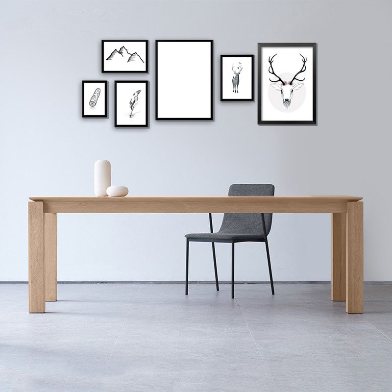Rectangle Dining Table Modern Solid Wood Fixed Table with 4 Legs Clearhalo ' dining_table' 'Dining Tables & Seating' 'Dining Tables' 'furn' 'furn_dining_table' 'Furniture' 'furniture_dining_table' 'Kitchen & Dining Furniture' 'kitchen&dining_furn' 'kitchen' 'kitchen_dining_table' 1200x1200_3aead7bd-88b7-43a6-b159-2ced35ca7406