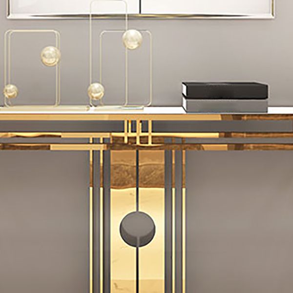 Glam Console Table Marble Accent Table in Gold for Hall , 12 Inch Wide Clearhalo 'Console Tables' 'console_tables' 'Entry & Mudroom Furniture' 'furn' 'furn_console_tables' 'Furniture' 1200x1200_3aebf0f1-b06b-41ec-b228-e5028e20da75