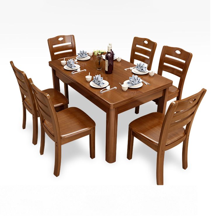 Minimalist Solid Wood Dining Sets with Rubberwood Wood Dining Table and Chairs Clearhalo 'Dining Room Sets' 'Dining Tables & Seating' 'dining_room_set' 'furn' 'furn_dining_room_set' 'Furniture' 'furniture_dining_room_set' 'Kitchen & Dining Furniture' 'kitchen&dining_furn' 'kitchen' 1200x1200_3aecf1a5-e297-4c66-87b1-ad9d9eac79f0