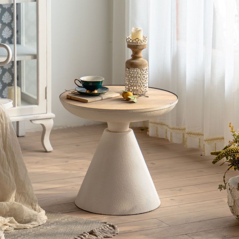 Tavolo da parte superiore rotondo in legno 18,9 "Fine piedistallo alto