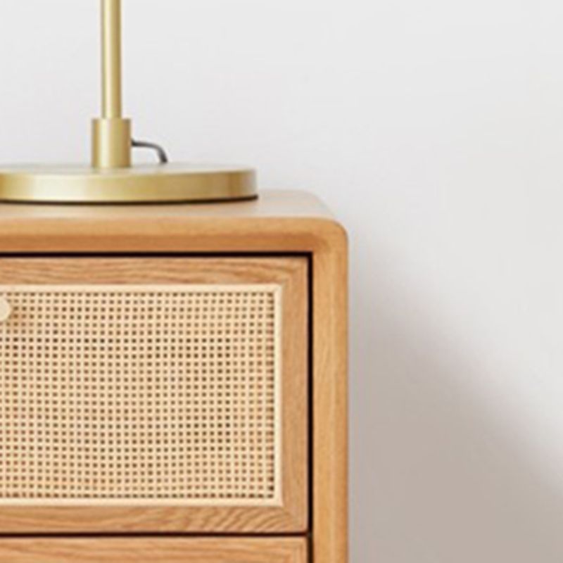 Mesa de noche de acento contemporáneo 21.26 "Alto 2 cajones de cama Nightsand