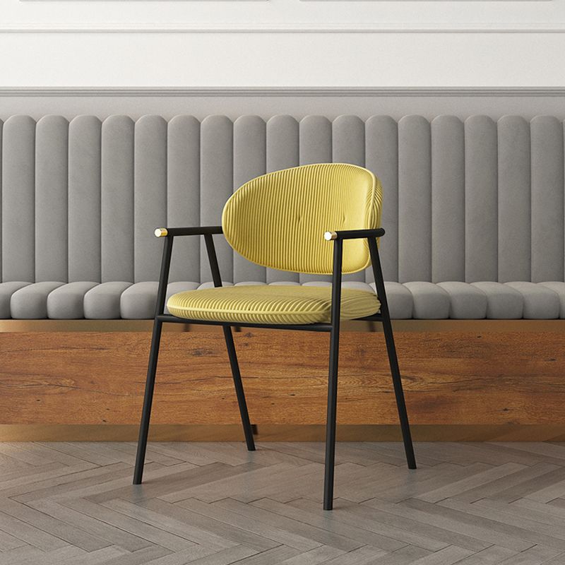 Contemporary Kitchen Dining Arm Chair Black Legs Open Back Dining Chair Clearhalo 'Dining Chairs' 'Dining Tables & Seating' 'dining_chair' 'furn' 'furn_dining_chair' 'Furniture' 'Kitchen & Dining Furniture' 1200x1200_3aedd8b0-d058-4d82-a590-21056897b481