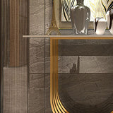 Console top in pietra in stile glam con base di piedistallo di ferro per sala