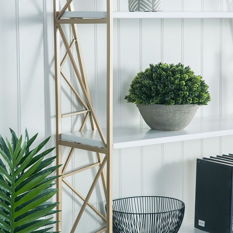 Glam Style Bookshelf Open Back Bookcase for Home Office Study Room Clearhalo 'Bookcases' 'furn' 'furn_bookcases' 'Furniture' 'furniture_bookcases' 'kitchen' 'kitchen_bookcases' 'Living Room Furniture' 'Office Furniture' 1200x1200_3aee2c5c-c5d6-439e-b6f6-4843322c4b24