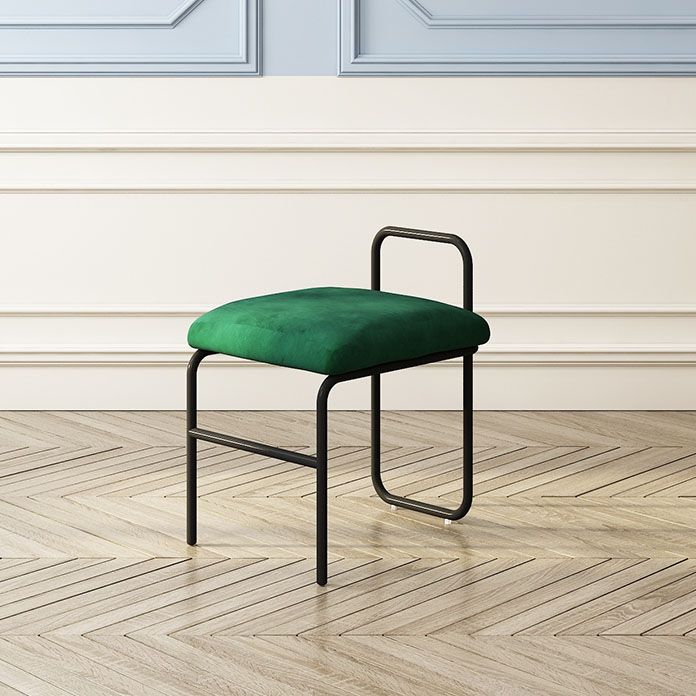 Sillas de comedor sin brazo de terciopelo glamorosa sillas de comedor de metal para uso doméstico