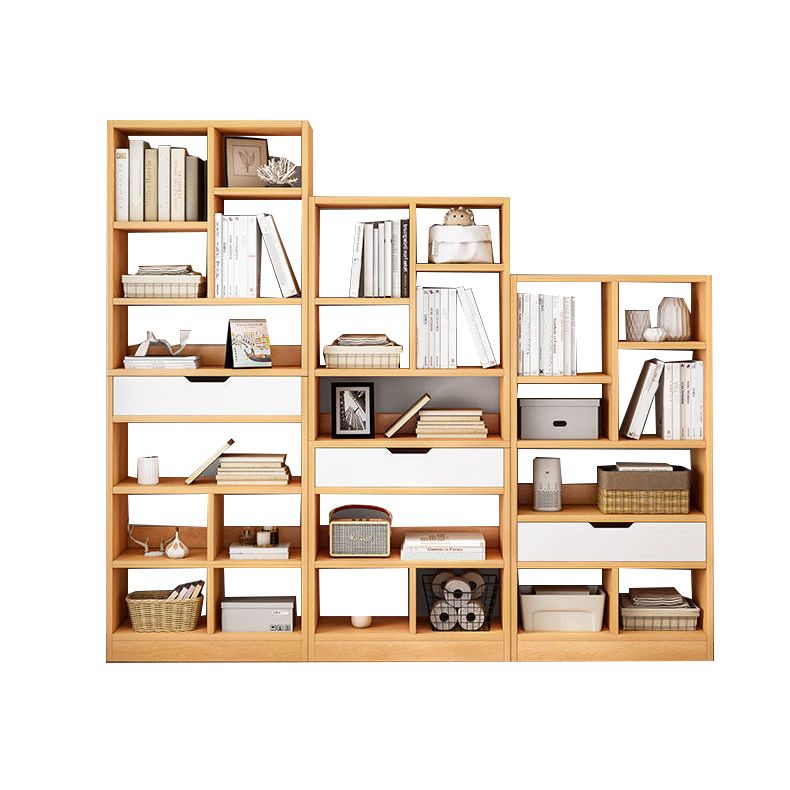 Manufactured Wood Standard Bookshelf Vertical Open Bookcase with Drawer Clearhalo 'Bookcases' 'furn' 'furn_bookcases' 'Furniture' 'furniture_bookcases' 'Office Furniture' 1200x1200_3af16843-720e-4eef-8a29-5da3ada451a2