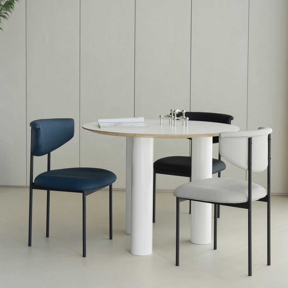 Nordic Armless Backrest Cushion Chair with Metal Legs for Dining Room Clearhalo 'Dining Chairs' 'Dining Tables & Seating' 'dining_chair' 'furn' 'furn_dining_chair' 'Furniture' 'Kitchen & Dining Furniture' 1200x1200_3af1efd1-4abb-4f77-bcb6-6df70e20e68a