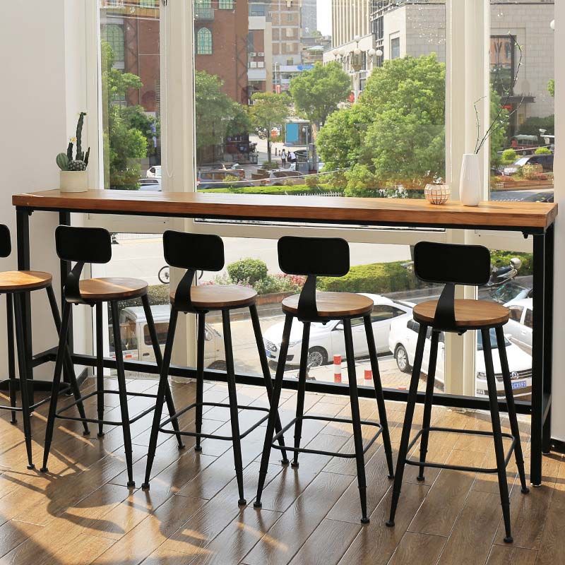 Industrial Style Bar Stools Armless Barstool with Black Metal Legs Clearhalo 'Bar Furniture' 'Bar Stools' 'bar_stools' 'furn' 'furn_bar_stools' 'Furniture' 'Kitchen & Dining Furniture' 1200x1200_3af2130c-9c0d-4d82-a305-a4361d488d08