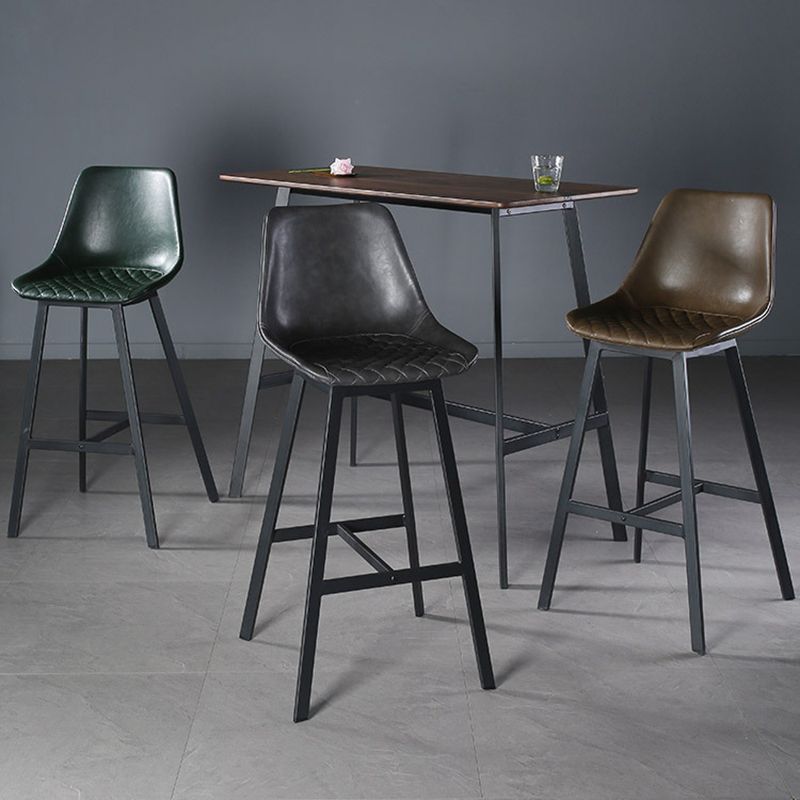 Modern PU Leather Bar-stool Bucket Seat Counter Bar Stool with Metal Legs Clearhalo 'Bar Furniture' 'Bar Stools' 'bar_stools' 'furn' 'furn_bar_stools' 'Furniture' 'Kitchen & Dining Furniture' 1200x1200_3af22d54-c104-406e-9ea0-6817477a0258