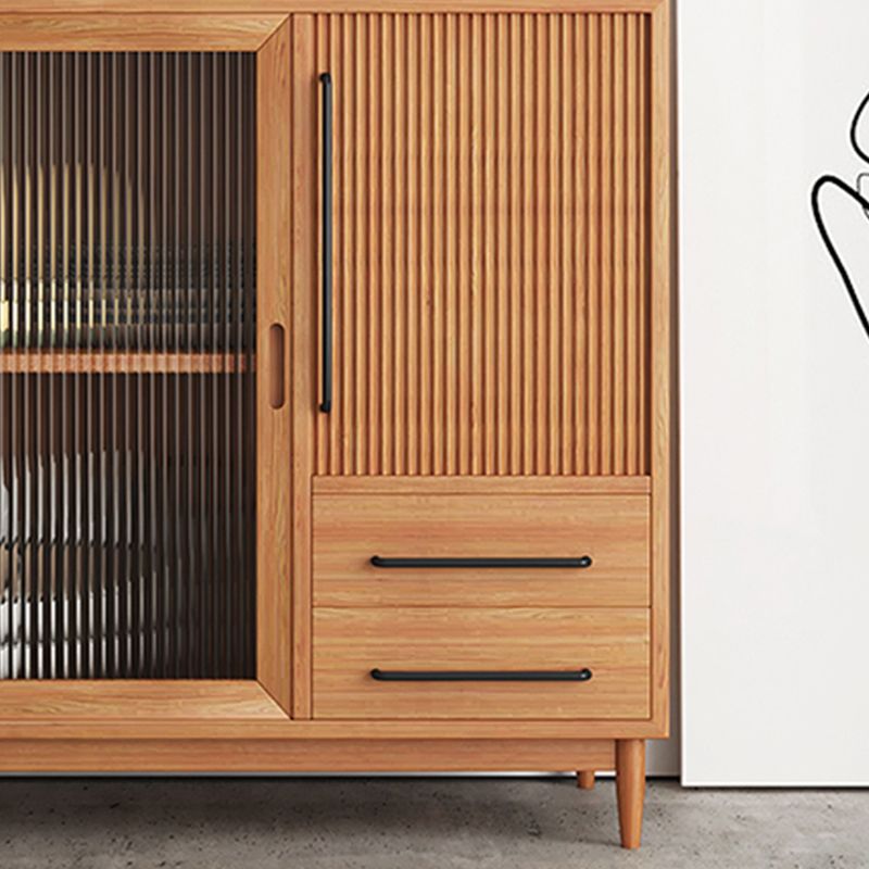 Mobile moderno armadio in legno massiccio armadio per porte in vetro con cassetti