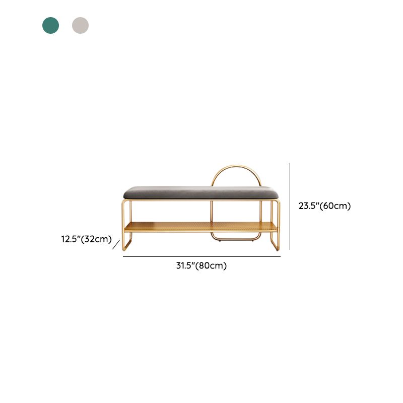 Modern Entryway Bench Cushioned Metal Seating Bench , 12.5" Width Clearhalo 'Benches' 'Chairs & Seating' 'furn' 'furn_benches' 'Furniture' 'Living Room Furniture' 1200x1200_3af4d2fa-6049-407f-a6c1-60b3c56419ae