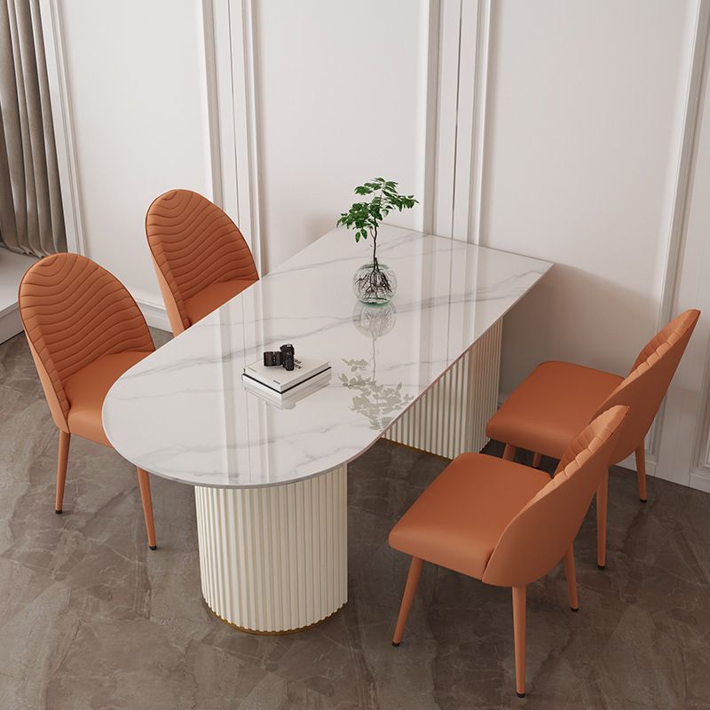 Sintered Stone Table for Restaurant Modern White Table with Double Pedestal Base Clearhalo ' dining_table' 'Dining Tables & Seating' 'Dining Tables' 'furn' 'furn_dining_table' 'Furniture' 'furniture_dining_table' 'Kitchen & Dining Furniture' 'kitchen&dining_furn' 'kitchen' 'kitchen_dining_table' 1200x1200_3af5ee8b-9145-4c42-b488-e64b16f8246d