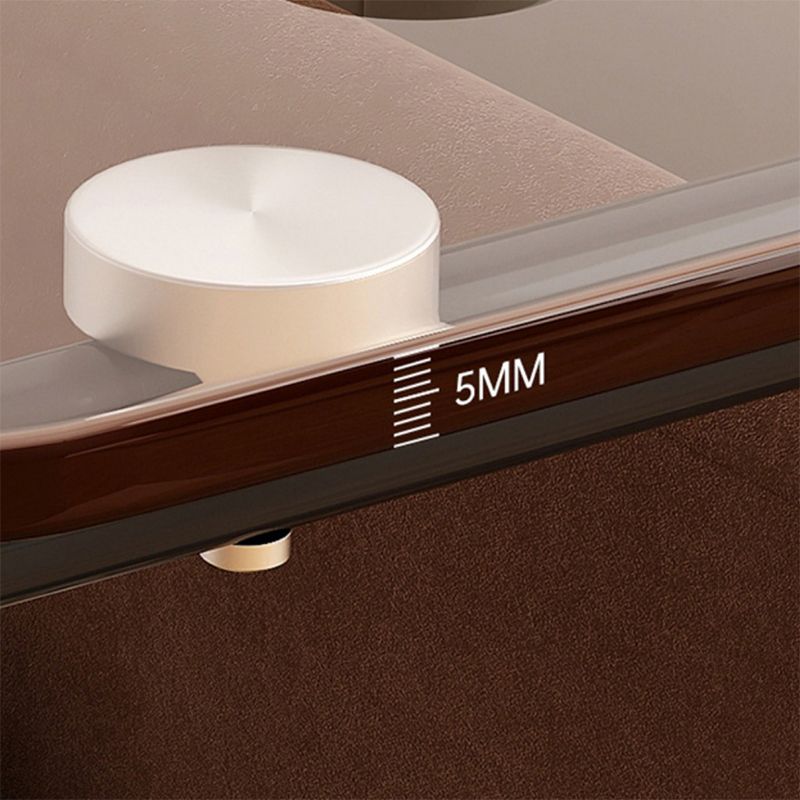 Mesa de acero de acero de acero contemporánea de vidrio marrón