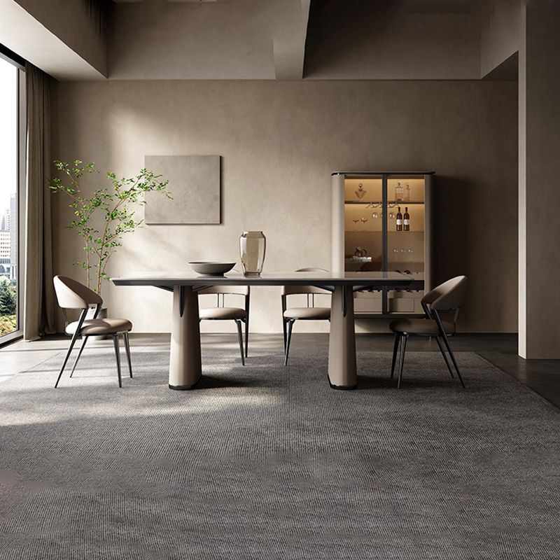 Dining Room Upholstered Chair Leather Open Back Armless Chair Clearhalo 'Dining Chairs' 'Dining Tables & Seating' 'dining_chair' 'furn' 'furn_dining_chair' 'Furniture' 'Kitchen & Dining Furniture' 1200x1200_3af70ad2-f1ba-4144-aa0c-8606b4470081