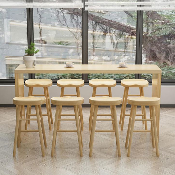 Industrial Style Bar Table Solid Wood Light Brown Milk Tea Shop Casual Bar Table Clearhalo 'Bar Furniture' 'Bar Tables' 'bar_tables' 'furn' 'furn_bar_tables' 'Furniture' 'furniture_bar_tables' 'Kitchen & Dining Furniture' 1200x1200_3afa0e3b-689d-40e2-aaf2-2d817466d12d