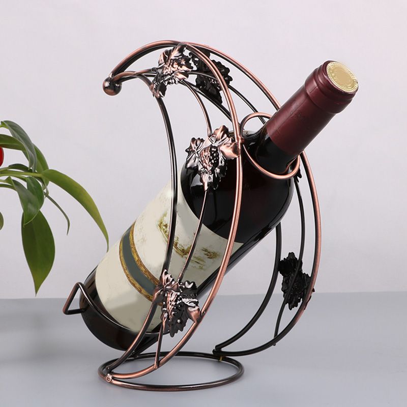 Glam Metal Wine Bottle Rack Countertop Bottle Holder for Living Room Clearhalo 'furn' 'furn_wine_racks' 'Furniture' 'Kitchen & Dining Furniture' 'Wine Racks' 'wine_racks' 1200x1200_3afaef0e-e075-4b66-b300-68596b87cd5a