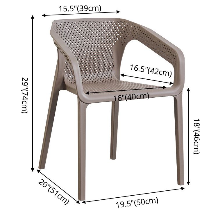 Modern Style Plastic Dining Arm Chair Stacking Dining Chair for Dining Room Clearhalo ' kitchen&dining_furn' 'Dining Chairs' 'Dining Tables & Seating' 'dining_chair' 'furn' 'furn_dining_chair' 'Furniture' 'furniture_dining_chair' 'Kitchen & Dining Furniture' 'kitchen' 1200x1200_3afc966d-241b-49b0-8ced-d527ba071faa