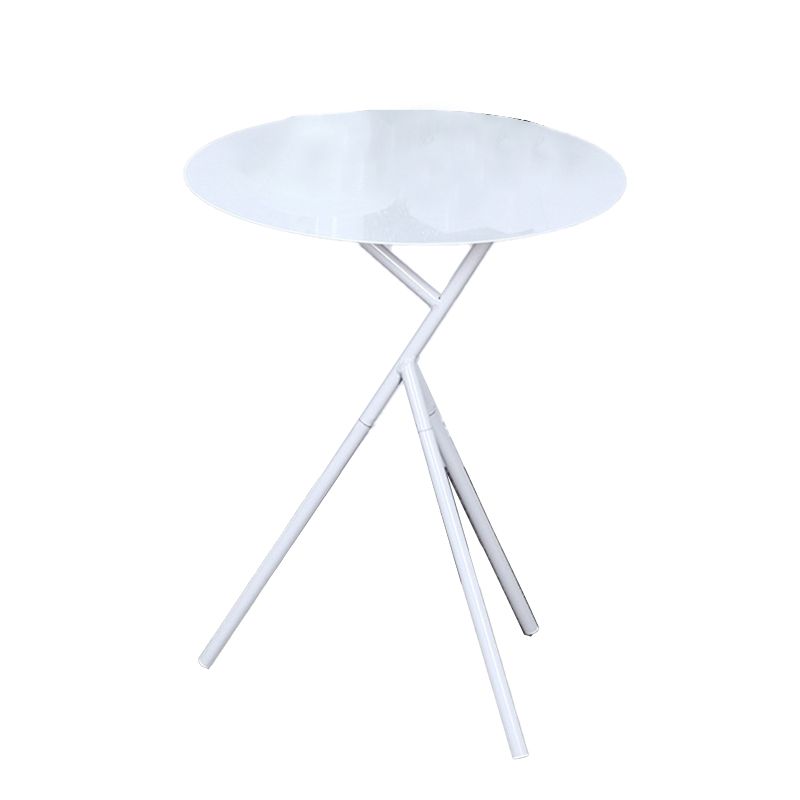 Modern Simple Iron Round Side Table Dia 17.7" 3 Legs End Table