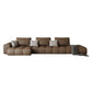 Dark Brown Faux Leather Sectional Stain-Resistant One Arm Sectional for Living Room Clearhalo 'furn' 'furn_sectionals' 'Furniture' 'Living Room Furniture' 'Sectionals' 1200x1200_3afe356d-4977-48a4-863b-b936564c7b07