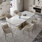 Nordic Glam Style Sintered Stone Rectangle Table Set 1/4/5/7 Pieces Dining Set Clearhalo 'Dining Room Sets' 'Dining Tables & Seating' 'dining_room_set' 'furn' 'furn_dining_room_set' 'Furniture' 'Kitchen & Dining Furniture' 1200x1200_3afef8f6-542e-4ab5-b40f-e67fe471dae6