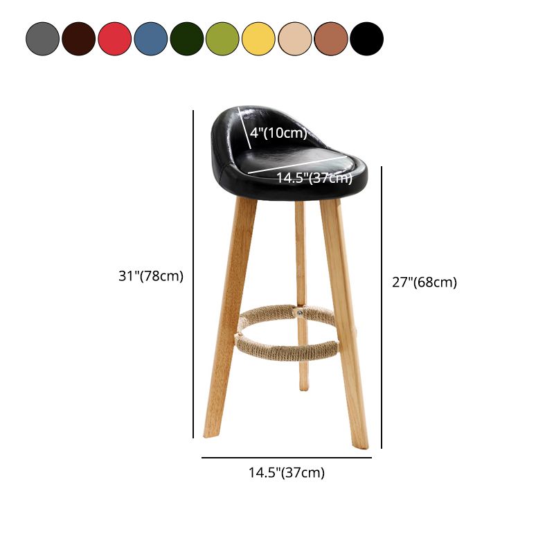 Scandinavia Style Bar-stool Wooden Legs Round Seat with Low Back Barstool Clearhalo 'Bar Furniture' 'Bar Stools' 'bar_stools' 'furn' 'furn_bar_stools' 'furniture_bar_stools' 'Kitchen & Dining Furniture' 'kitchen&dining_furn' 'kitchen' 'kitchen_furn' Furniture' 1200x1200_3afefded-a068-4cd2-b1ef-cf063893f801