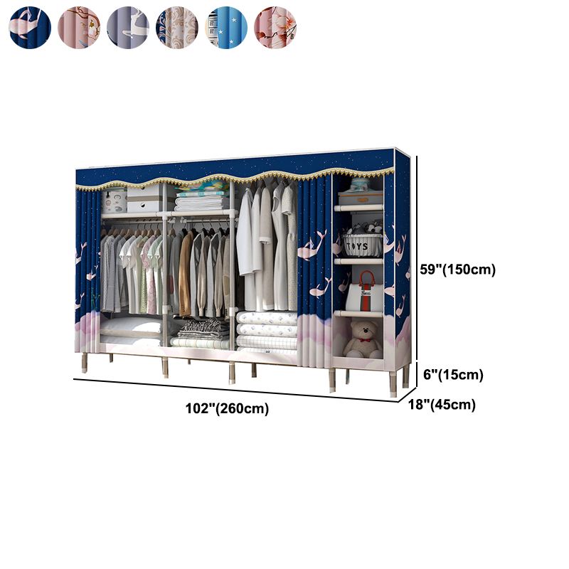 Armadio moderno per la casa in stile armadio in acciaio armadio del guardaroba con scaffali
