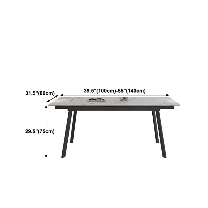 Modern 1/4/5/7 Pieces Dining Table Set with White Sintered Stone Top Scalable Dinette Set Clearhalo 'Dining Room Sets' 'Dining Tables & Seating' 'dining_room_set' 'furn' 'furn_dining_room_set' 'Furniture' 'furniture_dining_room_set' 'Kitchen & Dining Furniture' 1200x1200_3b025cfb-e777-4738-9335-569b6c0289f1
