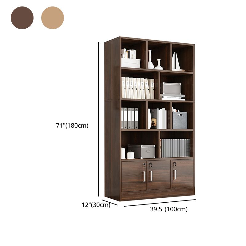 Modern Style Manufactured Wood Bookcase Closed Back Bookshelf for Living Room